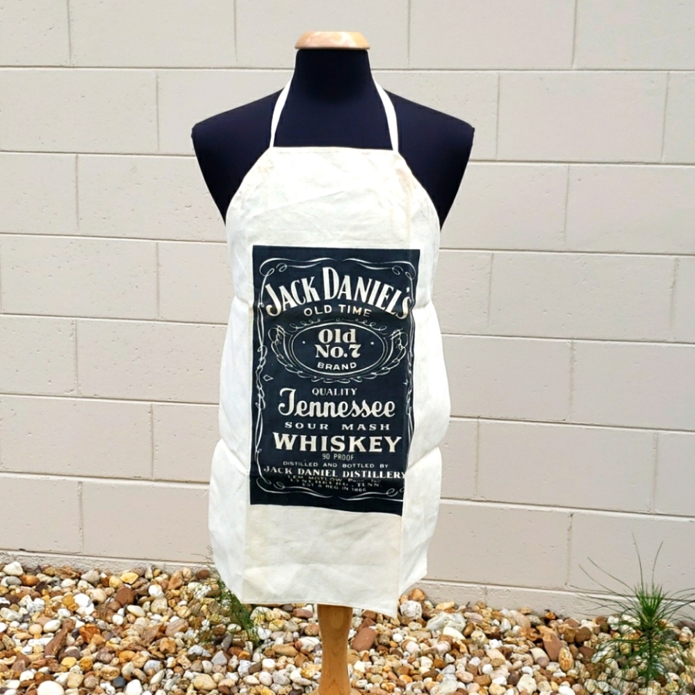 Vintage Jack Daniels No. 7 Tennessee Whiskey Bar Apron Kitchen Cook BBQ Grill